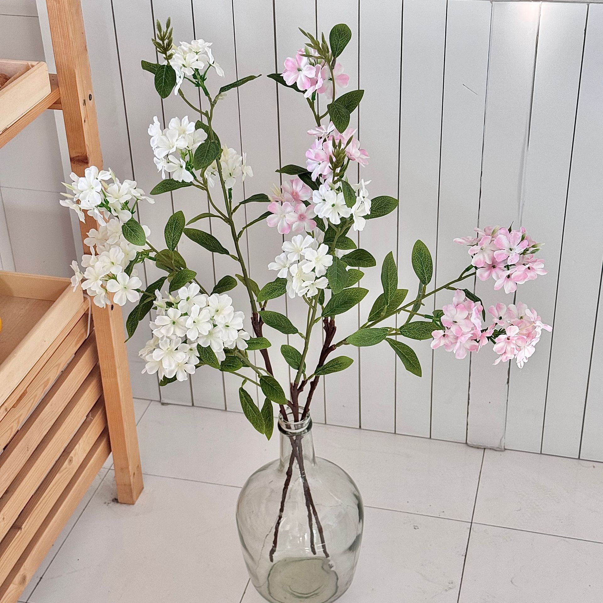 Advanced sense copo de nieve azul flor artificial flor falsa sala de estar decoración de mesa decoración de flores de hortensias de rama larga accesorios de fotografía