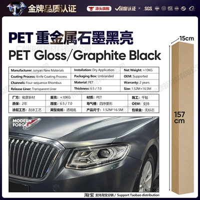 Auto Color Change Film: Black Electro-Optical Black - pet-glossy-heavy-metal-graphite-black-65-series152-165m