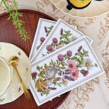 20张 复古花朵彩色纸巾婚礼印花餐巾纸酒店餐厅装饰餐纸餐垫33*40