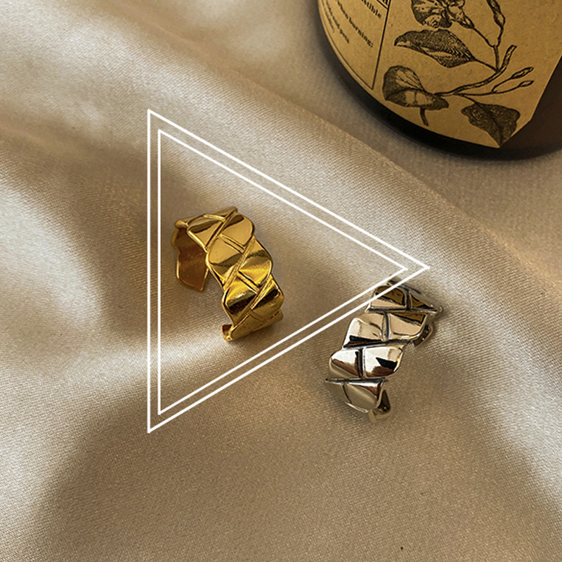Korean version of the new creative diamond fashion square wide open copper ring wholesalepicture1