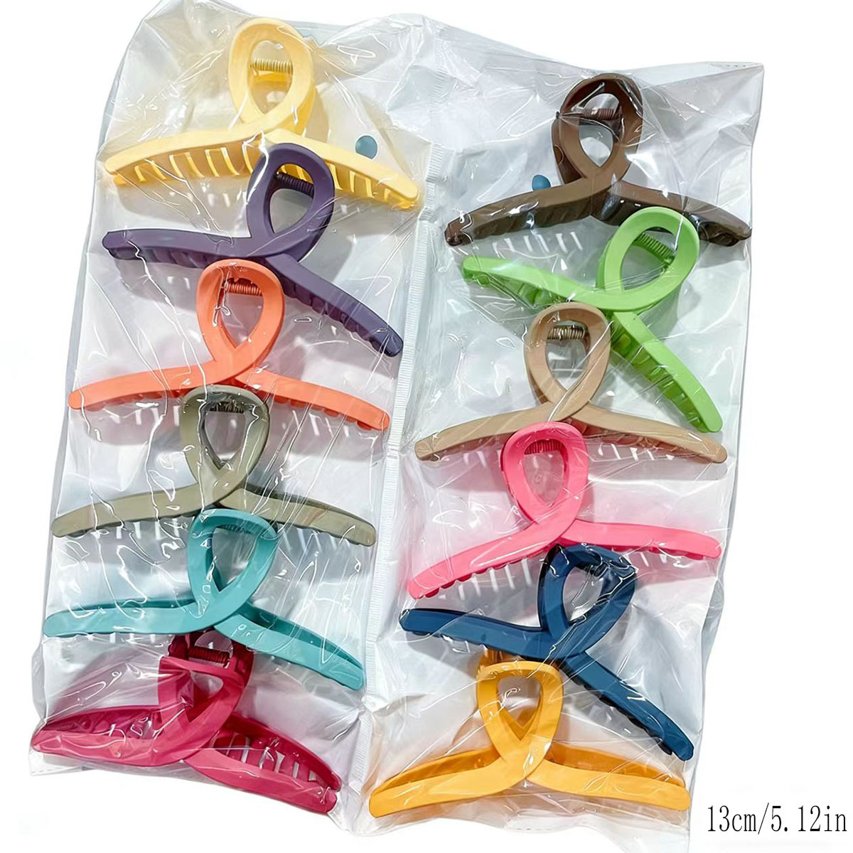 Women's Cross-Border Rubber Paint Large Grip Hair Clip High Volume Back of Head Bun Hair Shark Clip Two Yuan Clearance Hair Accessory Set