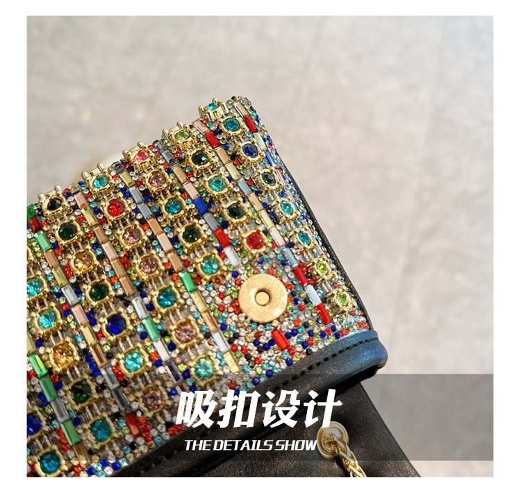 New foreign trade European and American retro underarm bag, casual and fashionable rhinestone small bag, niche single-shoulder bag, crossbody dinner bag undefined