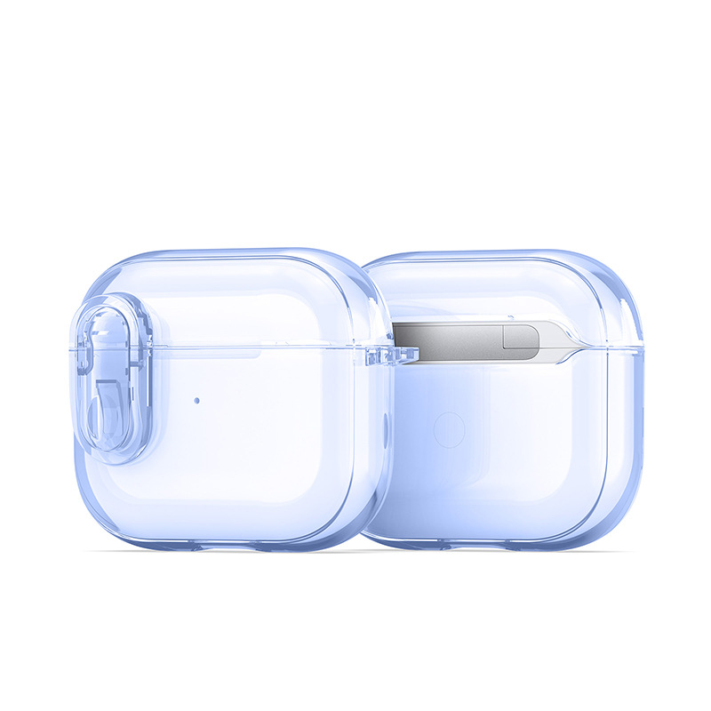Funda para auriculares Bluetooth Airpods4 AirpodsPro2 cristal de hielo transparente funda para auriculares Apple al por mayor