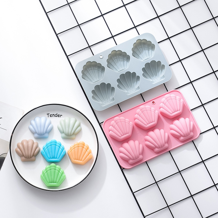 Spot 6 even shell mousse Madeleine biscuit baking mold Xianbei chocolate cake mold silicone baking tray