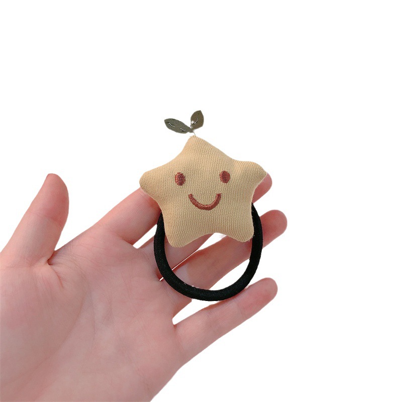 Estrellas de pentacos de alta elasticidad anillo de cabello lindas estrellas en la cabeza de hierba larga cuerda de cabello para niñas de banda de goma universal adornos para el cabello