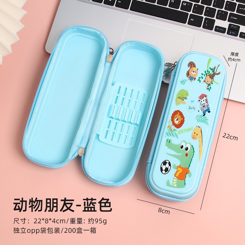 Caja de lápices de dibujos animados para niños y niñas estilo ins escuela primaria capacidad de alta capacidad estuche para lápices caja de papelería resistente al desgaste multifuncional de doble capa