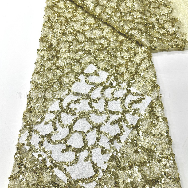 Nueva venta al por mayor DIY vestido de moda cena vestido de tela de cuentas de tela de diafragma de red desordenada image 4
