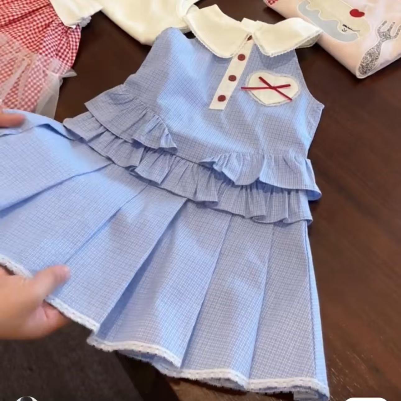 Sweet Little Girl's Clothing: Cute Summer Dress for Girls, 25 New Styles, Sweet Baby Girl Light Blue Plaid Tank Dress