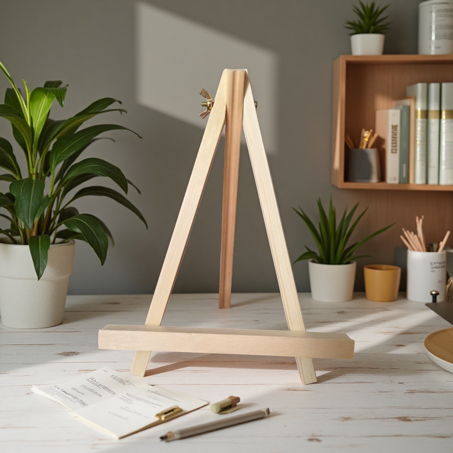 Cross-Border Mini Desktop Display Stand Wooden Triangular Stand Small Easel Wooden Frame Small Easel