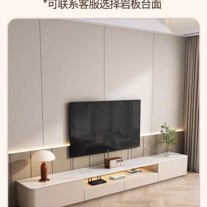 小户型实木茶几胡桃色落地电视柜客厅家用组合法式奶油风电视机柜|undefined