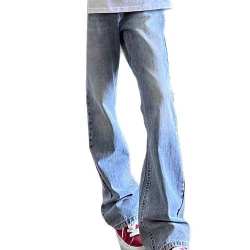 Exclusive Light Blue Vibe Bending Knife Jeans for Men - Summer 2025, Street Style Gangster-Chic, Slimming and Straight Leg