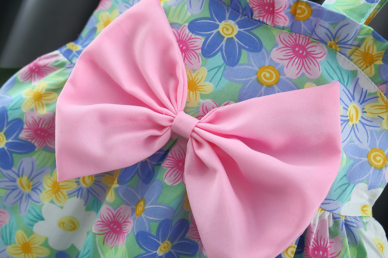 Cute Flower Bow Knot Cotton Girls Dresses display picture 7