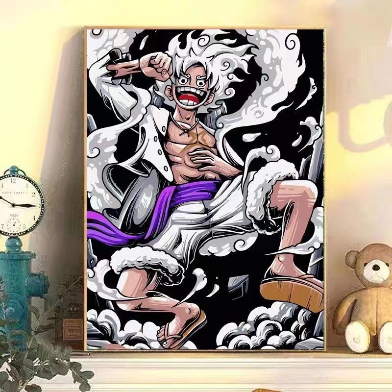 Lufei de cinco velocidades de una pieza digital de pintura al óleo de bricolaje relleno de color de pintura hecha a mano pintura al óleo de acrílico al por mayor