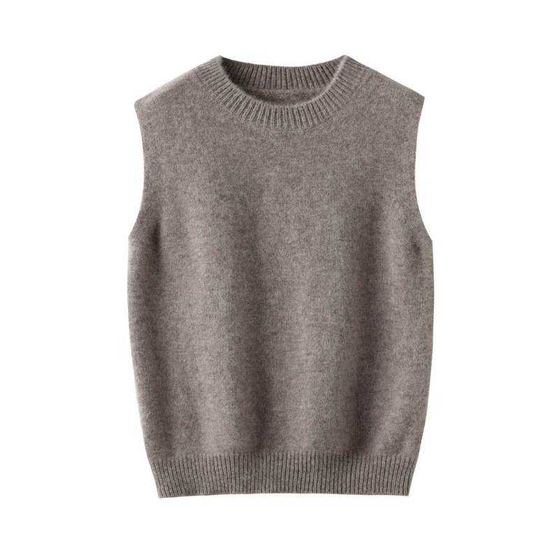 Demi-season children's woolen vest with a round collar, sweater for men and women sleevless, oversize