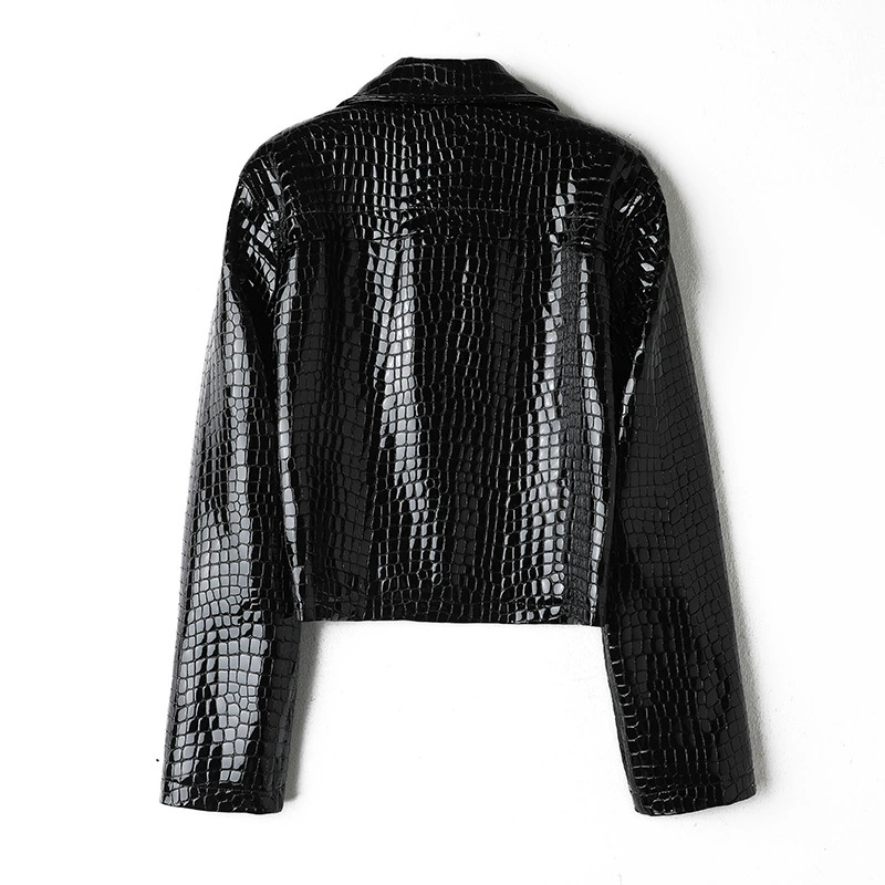 Shinpi Kipki 2024 Hanick Rose Star Crocodile Lamper Jacket Short Bright Pirients Fashion Jacket Women