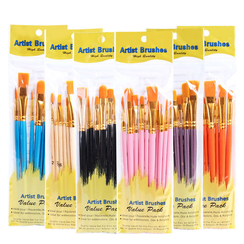 New 10 oil paint brushes nylon hair pearlescent blue hand-painted gouache watercolor brushes art painting brushes oil paint brushes