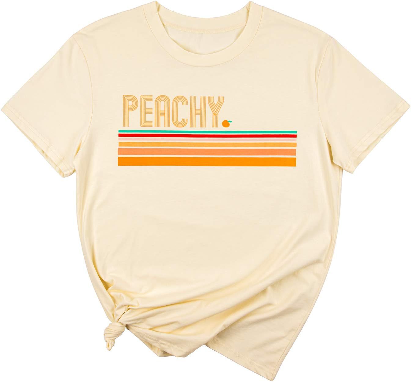 Ykomow Just Peachy T Shirt Womens Short Sleeve Casual Summer