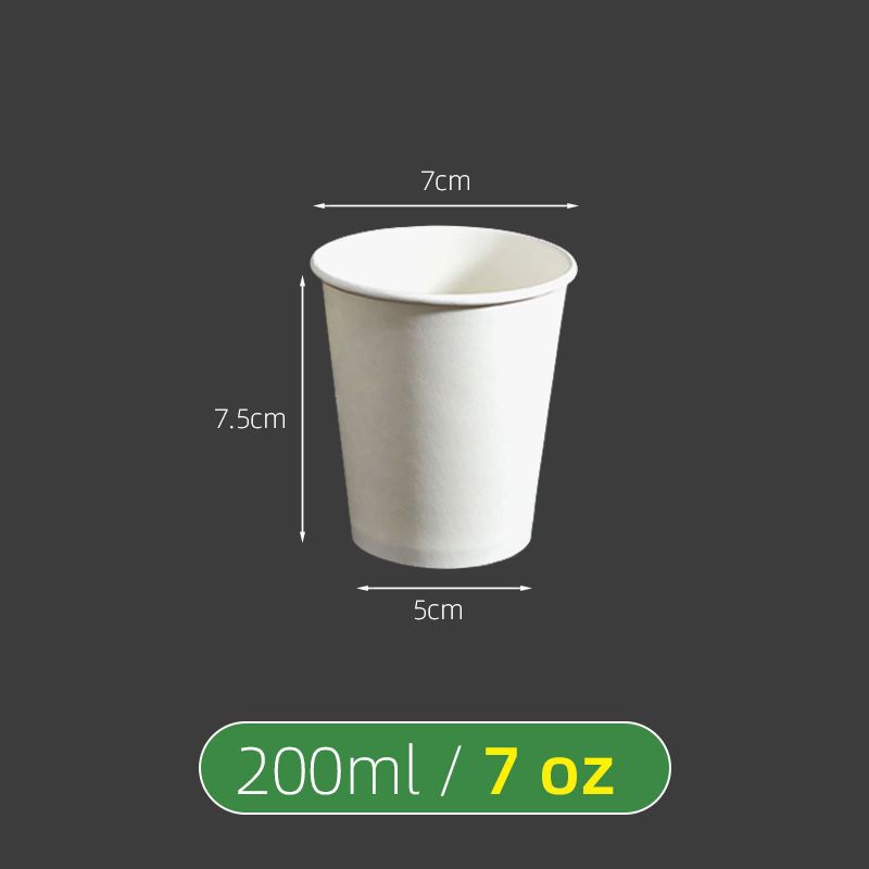 Taza de papel desechable blanca pura taza de papel grueso 500/400/250/200/100/50/30ml