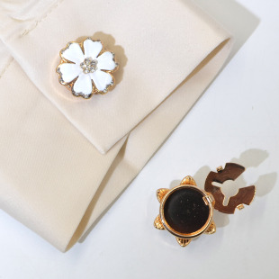 Button Cover Shirt Buckle Fashion Button Lid Rhinestone Cufflinks Turtle Buckle Set Buckle Clip Accessories