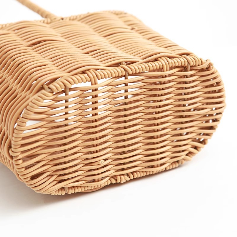 Cesta de flores con asa de encaje, cesta de bambú tejida para floristas, embalaje DIY, pequeña cesta de bambú para ramos y flores secas.