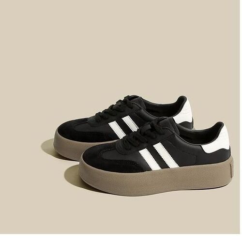 Dexun shoes for women 2024 spring new thick-soled retro color-blocking casual sports versatile soft-soled shoes ins trend