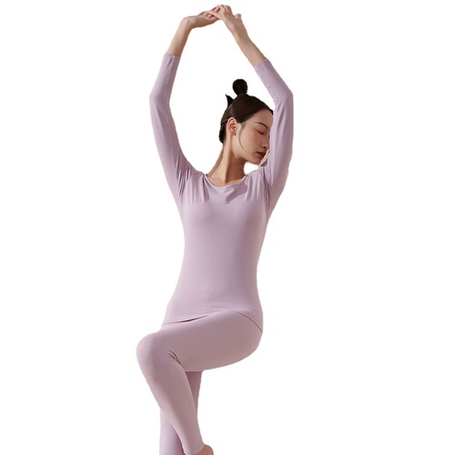 Women's Pure Cotton Thin Bottoming Round Neck Stretch Autumn Clothes Autumn Pants Underwear Women's Suit Solid Color Autumn Clothes Autumn Pants