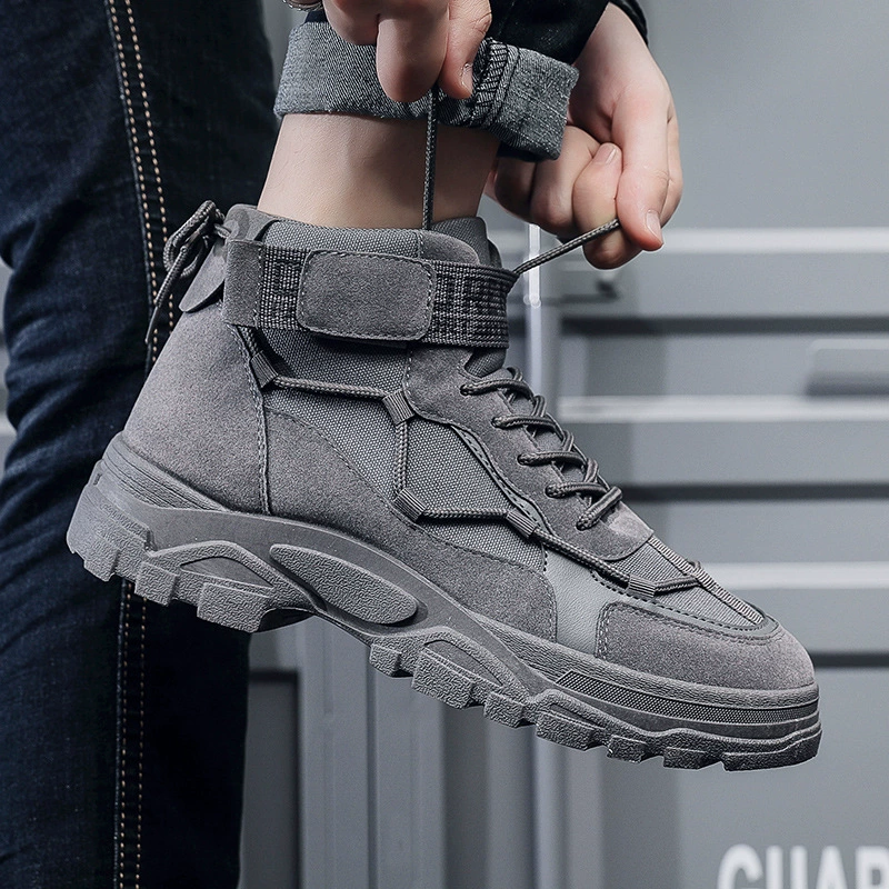 Мужские ботинки martin, осенние новые рабочие туфли с высоким берцем, универсальные ботильоны в корейском стиле, повседневная обувь в британском стиле, универсальная мужская обувь