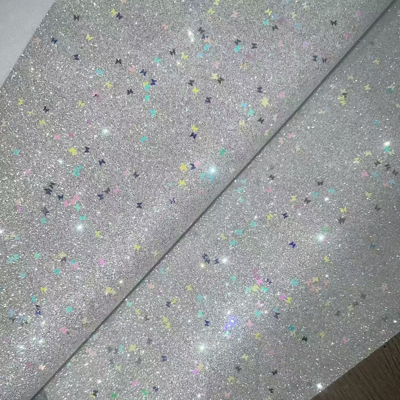 Glitter tela caliente DIY polvo blanco gradiente brillante Glitter cuero brillante Glitter tela brillante brillante image 19