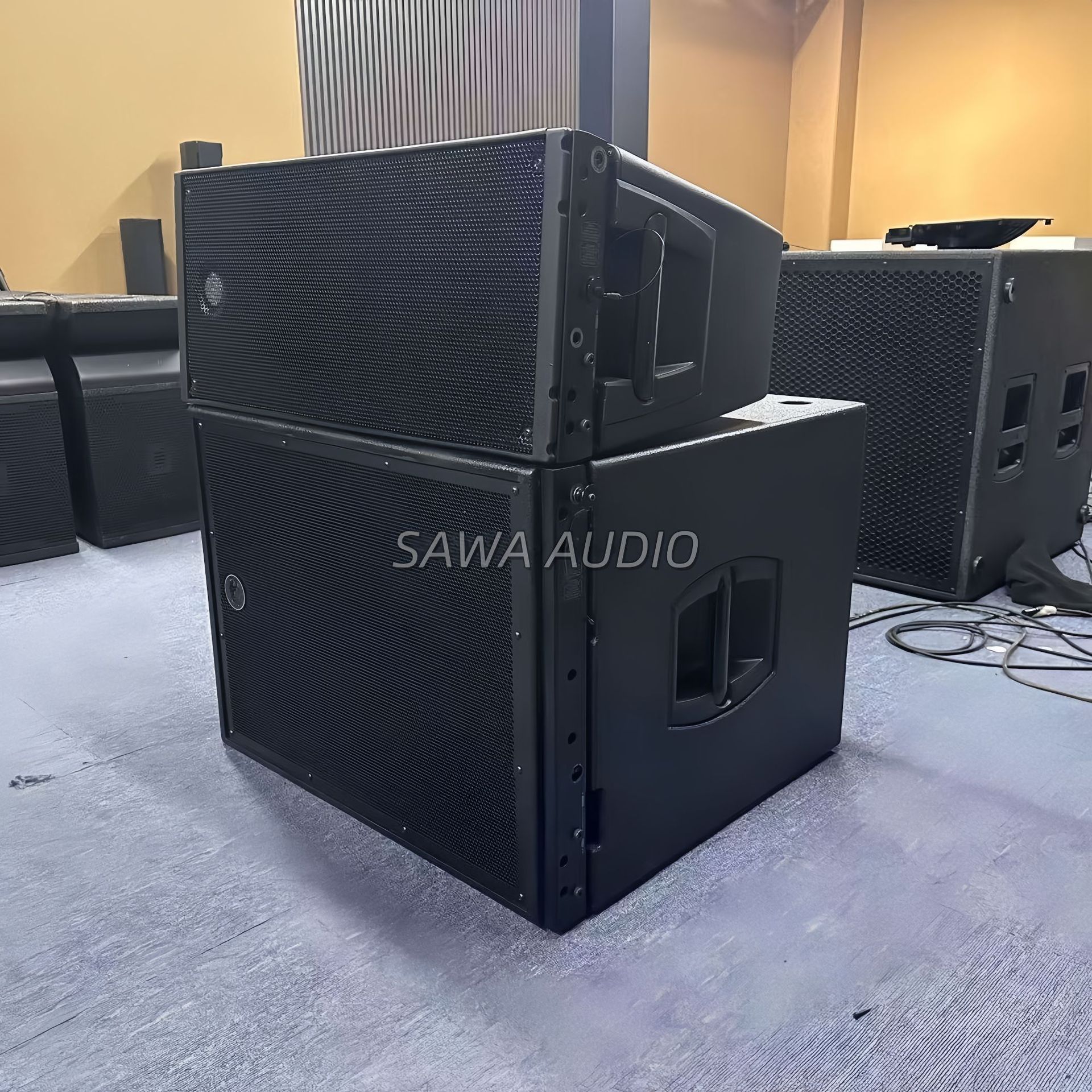 Altavoces de espectáculo de matriz lineal doble de 10 pulgadas escenario al aire libre para conciertos de bar KTV equipos de sistema de sonido profesional