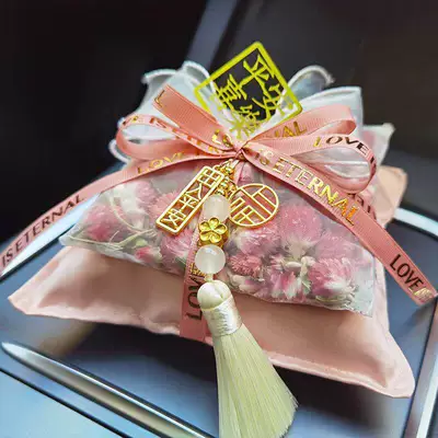Bamboo Charcoal Bag with Dried Flower Aktiv kömürlü qoxu uducular - pink-double-layer-dried-flower-bamboo-charcoal-bag