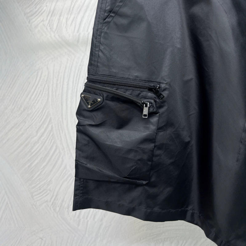 Foreign Trade Distribution Warehouse P-Brand Triangle Iron Logo Multi-Pocket Bermuda Nylon Functional Work Shorts Unisex