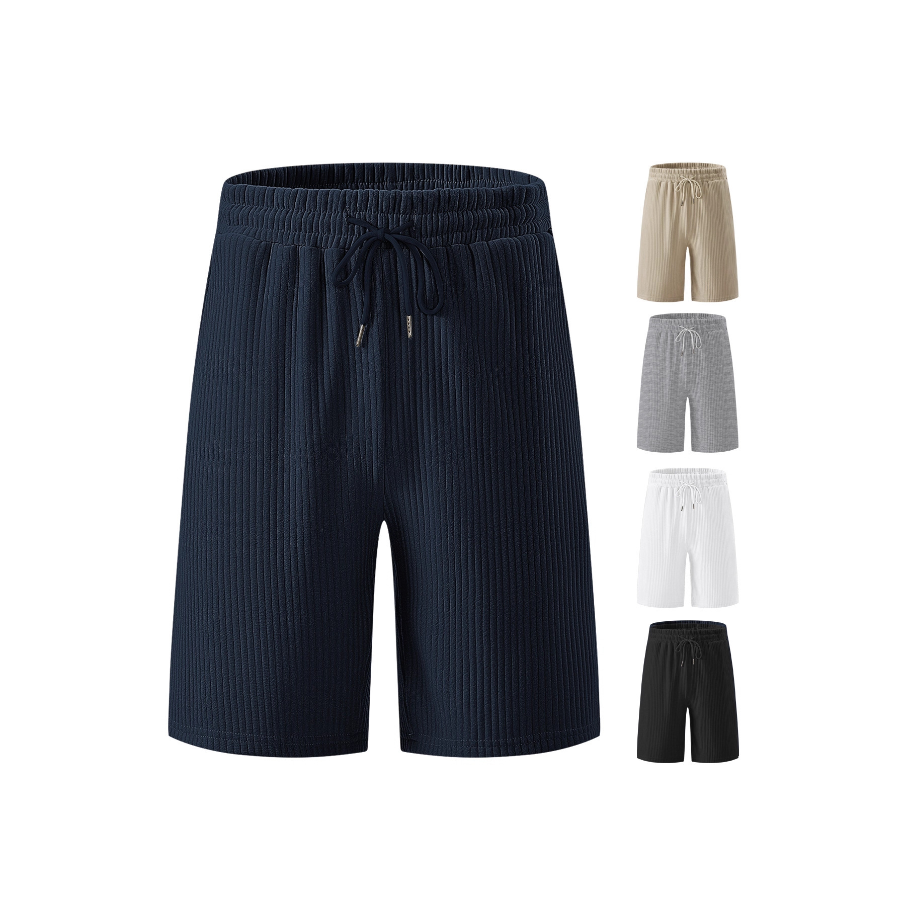 Europa y América transfronterizos de cordón elástico cordón corto de hombre cinco pantalones cortos transfronterizos de gran tamaño de playa pantalones cortos casuales para hombres