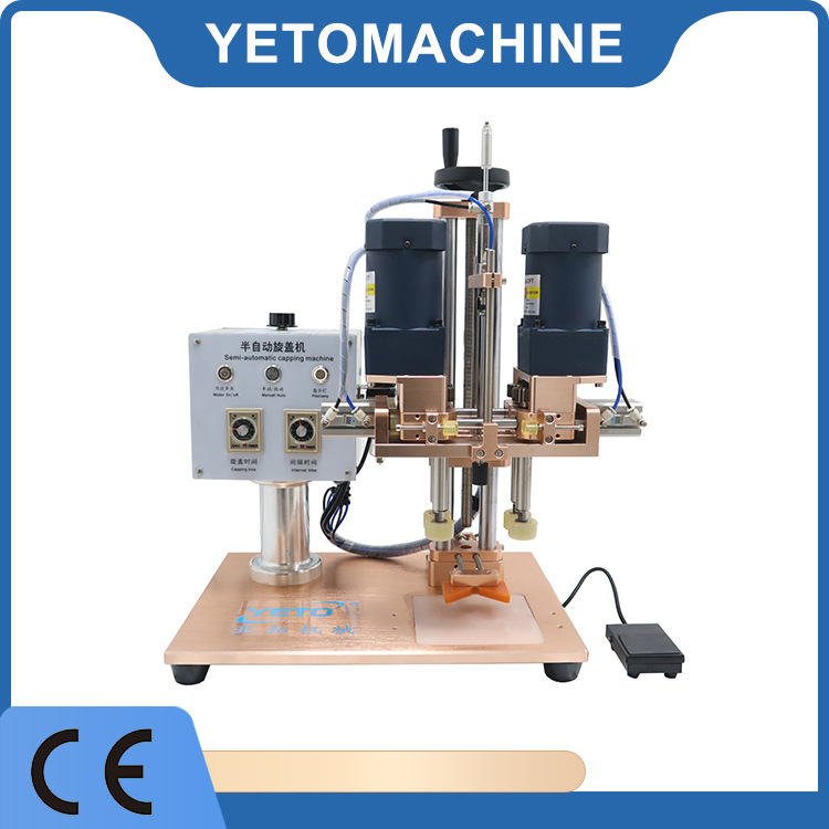 热销桌面式半自动现货酒精消毒液瓶旋盖机 鸭嘴盖泵头搓盖机特价