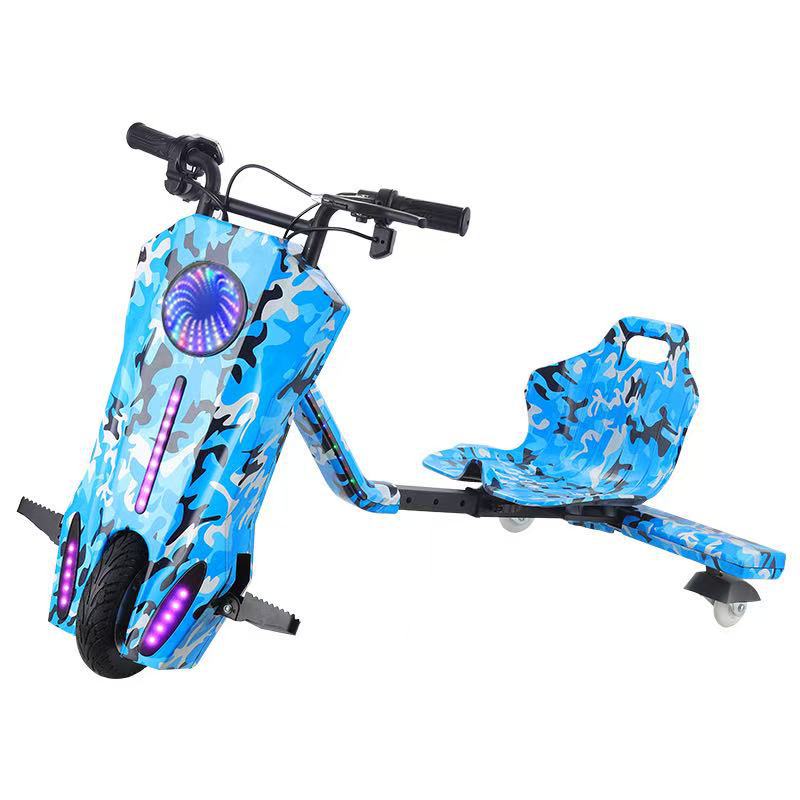 Venta transfronteriza de vehículos eléctricos de tres ruedas para niños a la deriva, alquiler de kart cuadrado, cabina de control remoto, horario de lanzamiento de cola