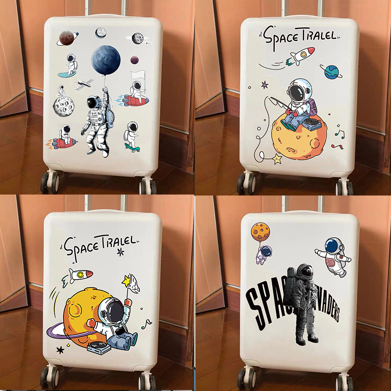 Cartoon Astronaut Sticker trunk suitcase Draw bar box Wall desktop a storage battery car decorate waterproof Do not stay