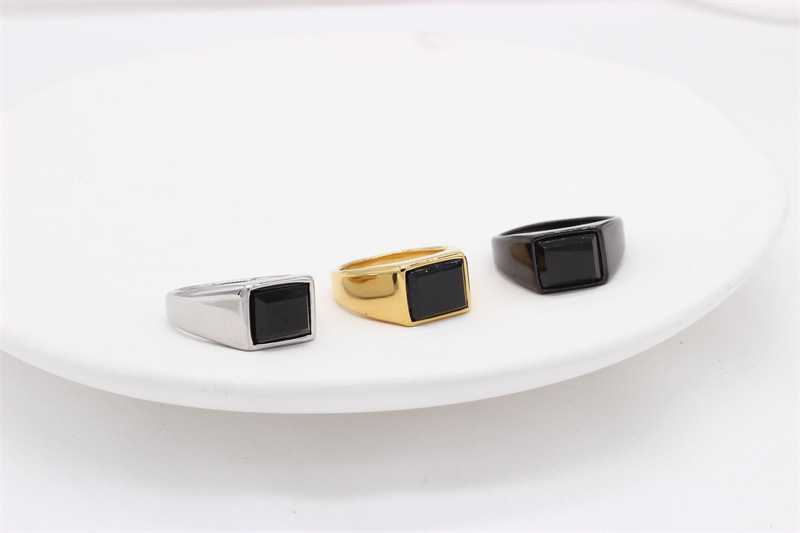 Street, Shopping Occasion Vintage Style Geometric Titanium Steel Unisex Rings Men Band Rings