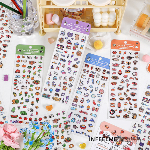 Infeel.Me PET Sticker Little Life Series Cute Little Item Handnote Material Decorative Sticker 4 Styles