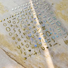 Tomoni gold-leaf 1390 trendy back-glue cute nail sticker Japanese sticker 5D nail sticker with heart design