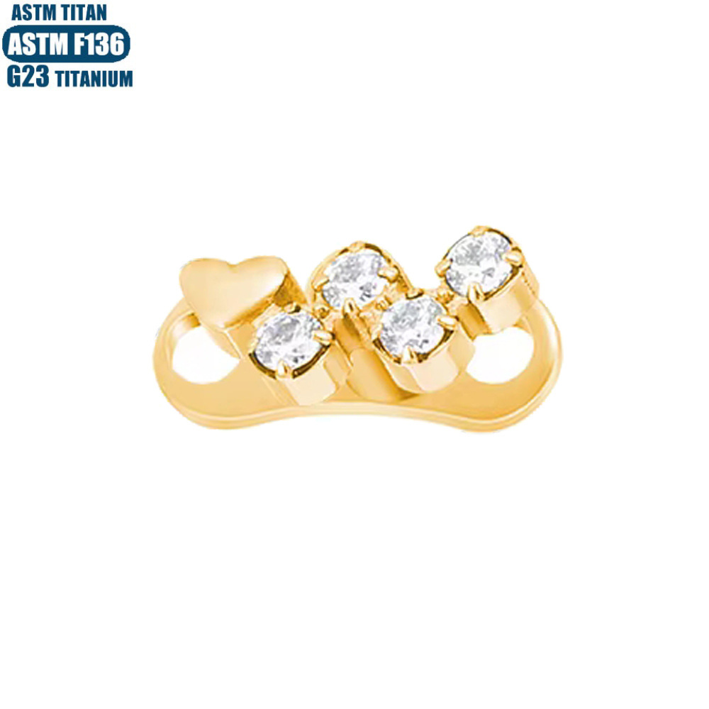 F136 Titanium Alloy Claw Inlay Zircon Nail Subcutaneous Implant Claw Nail Internal Thread Piercing Jewelry with Base detail image 7