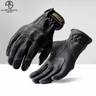 Goatskin Motorcycle Cycling Gloves | Motorcycle Safety Supplies - gray-xs