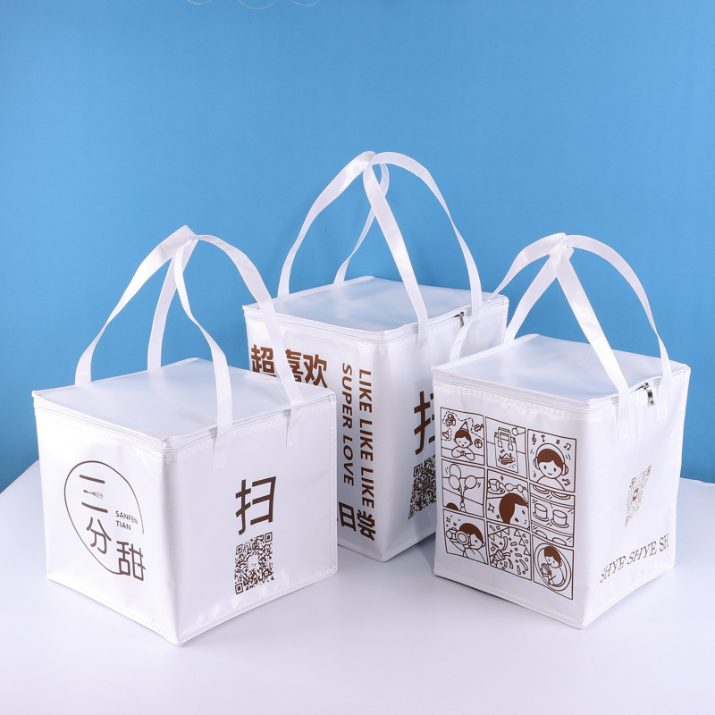 创意无纺布外卖保温袋保鲜隔热保冷铝箔保温包可印logo蛋糕保温袋