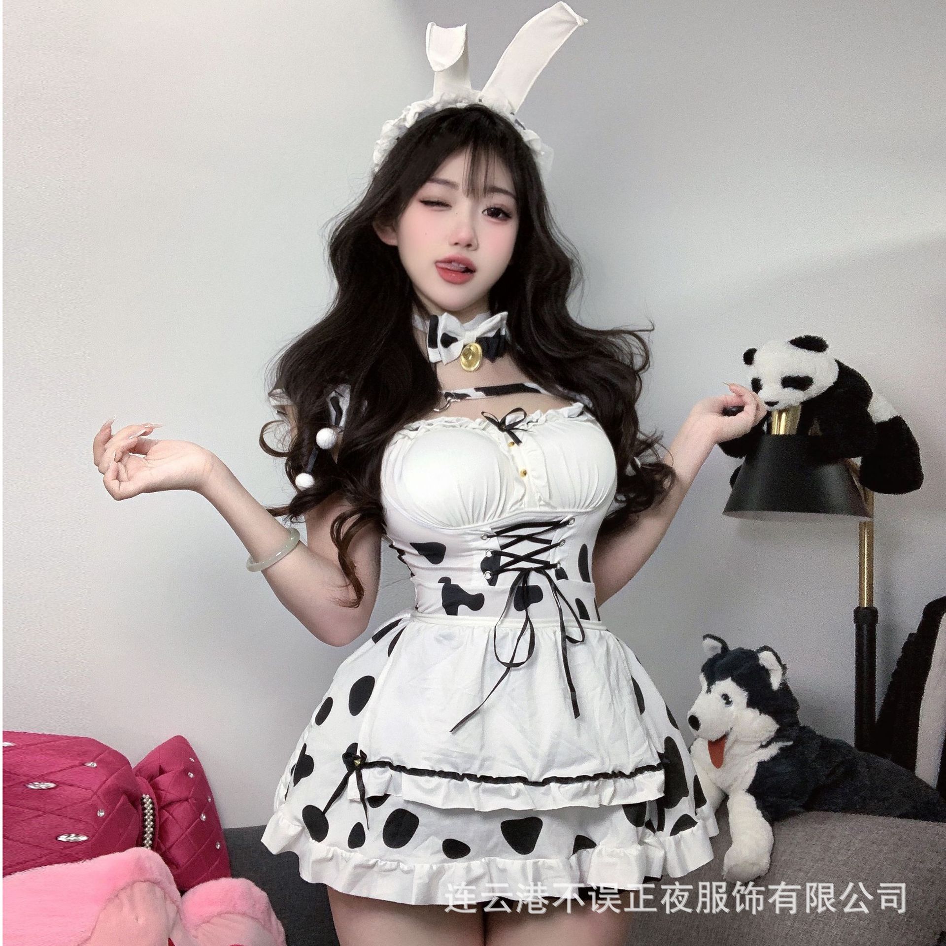 밤 섹스 속옷 순수한 욕망을 놓치지 마세요 COS 하녀 유니폼 섹시한 소 메이드 세트 유혹 파자마 qqny