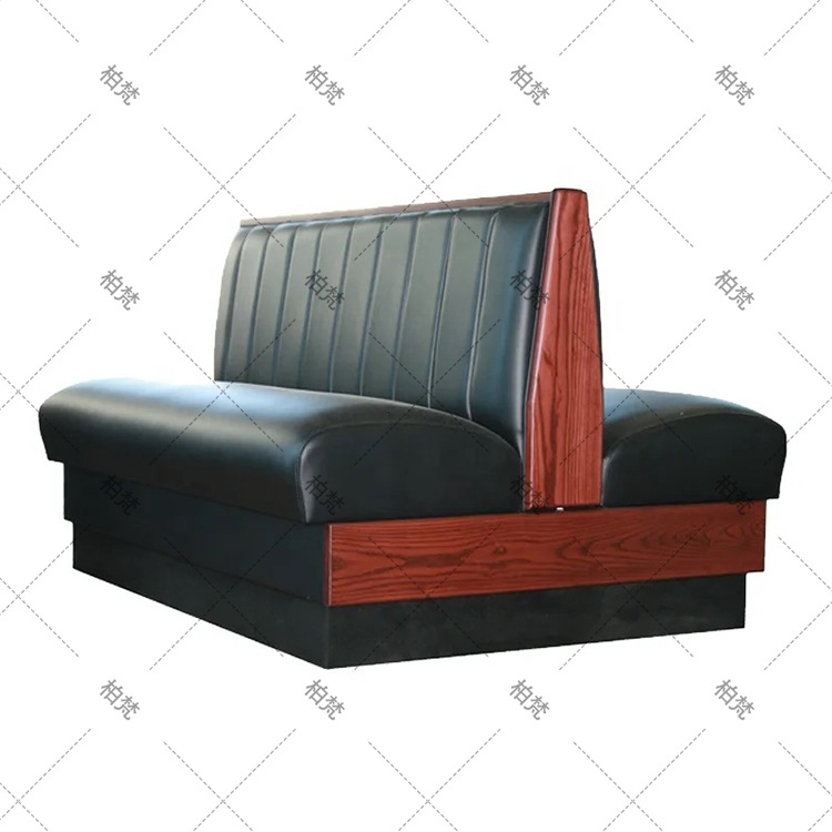Almacenamiento sofá de madera sólida sofá curva de forma especial contra la pared cafetería cadena de tiendas restaurante comercial exclusivo transfronterizo