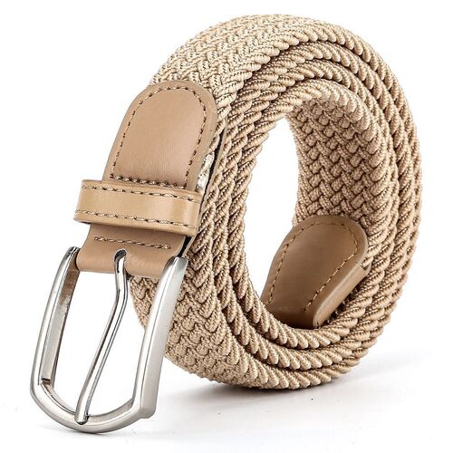 New men's elastic woven belt casual women's canvas elastic belt Korean style versatile pin buckle belt
