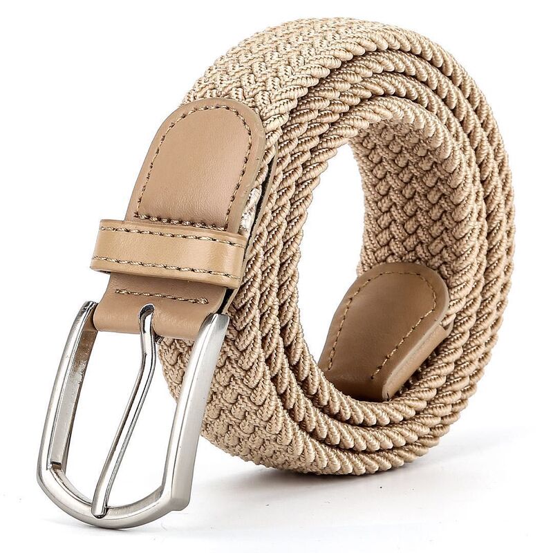 New Men's Elastic Braided Belt Casual Women's Canvas Elastic Belt Korean-style All-match Pin Buckle Belt