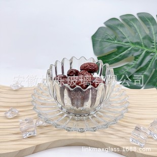 INS style glass snack snack bowl high-looking dessert bowl Bird's Nest tremella Sugar Bowl Glass Candy Bowl suit