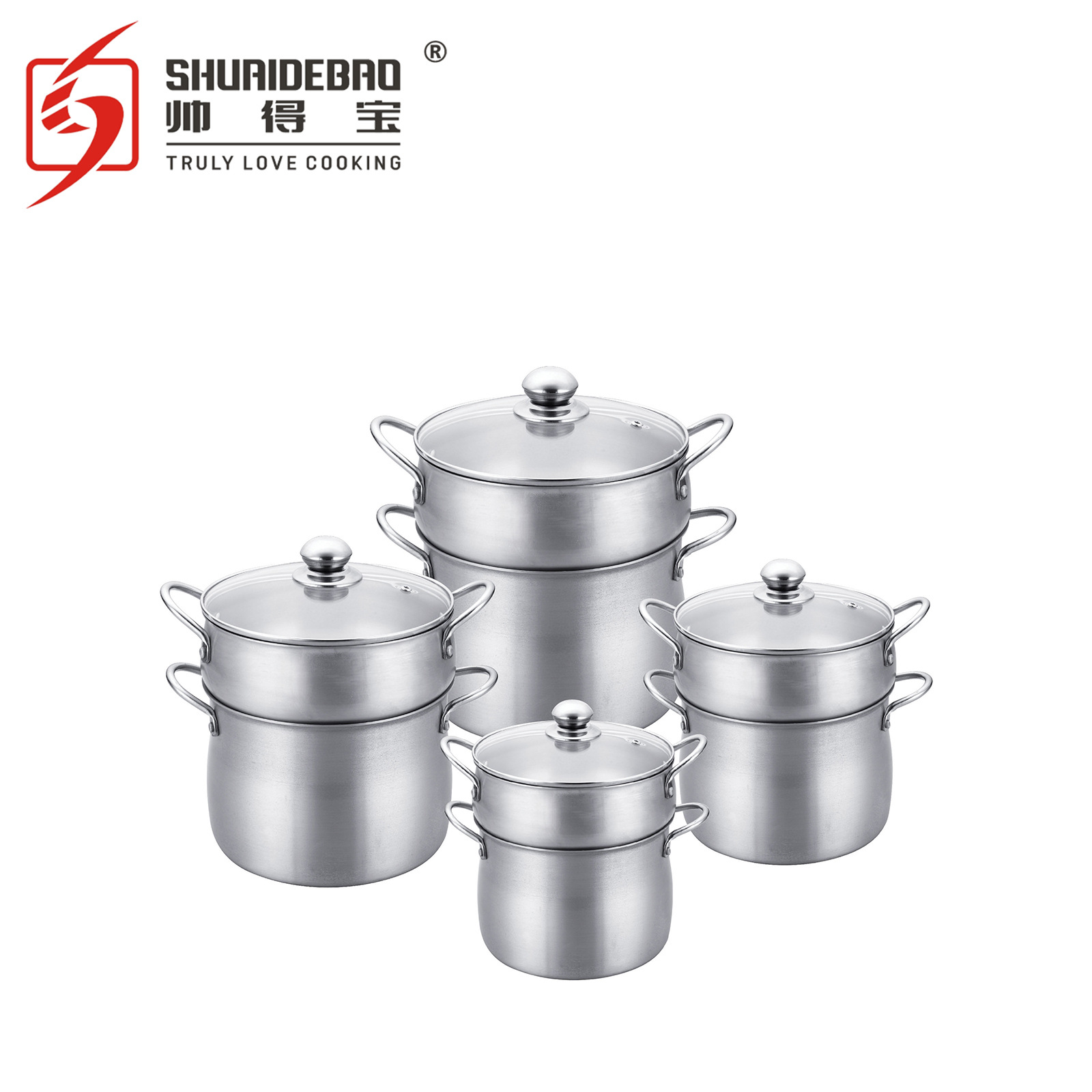 Comercio exterior transfronterizo exportación comercial cazuela olla de aluminio traje Hotel utensilios de cocina sopa olla traje 16-22cm serie