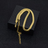 Golden fashionable chain for key bag  stainless steel, trend necklace for beloved, wholesale, 2023