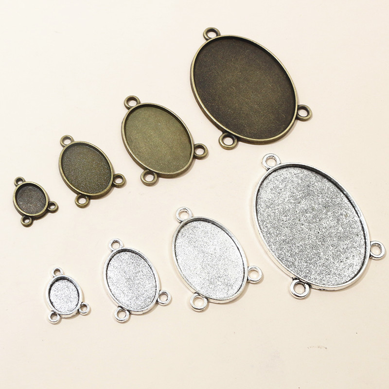 8x10/13x18/18x25/30x 40mm oval 3 hanging alloy pendant base DIY jewelry accessories 8x10/13x18/18x25/30x 40mm oval 3 hanging alloy pendant base DIY jewelry accessories