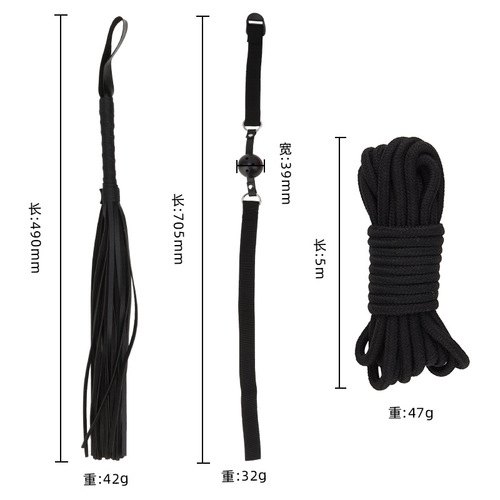 Sexy SM 10-piece suit, hand and foot cuffs, leather whip, adult sex toys, training, bondage, flirting, wholesale shipping